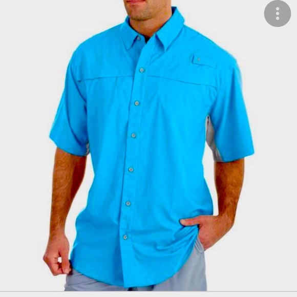 Reel Legends Shirts Reel Legends Mariner Ii Vented Turquoise Blue